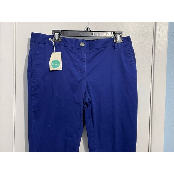 Boden Chino Pants Size 10R Royal Blue Mid Rise Straight Leg Ankle Zip Preppy NWT - Picture 2 of 8